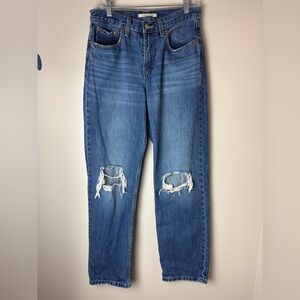 Levis Low Pro Straight Jeans Women’s Size 27 Mid Rise Relaxed Distressed